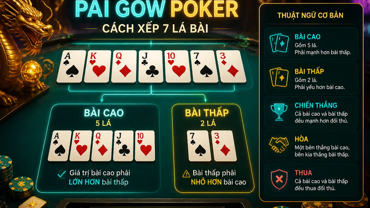 Bí quyết tách bảy lá dễ hiểu: cách chia bài Pai Gow Poker cho người mới học trên mu88